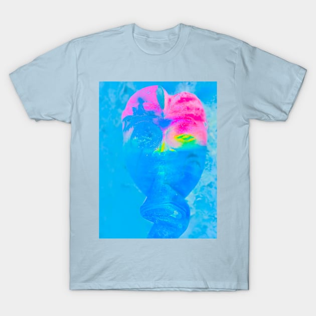 A pastel blue pink Bali face mask T-Shirt by kall3bu